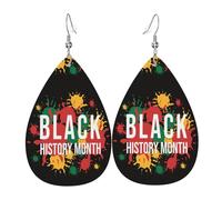 Teardrop Leather Earring I Am Black History Month Tear Drop Earring Ornament Hookearrings Trendy For Party Wife Birthday Anniversary