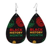 Teardrop Leather Earring I Am Black History Month Tear Drop Earring Ornament Teardrop Dangle Earrings Fashion For Anniversary Wife Birthday Party