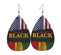 Teardrop Leather Earring I Am Black History Month Teardrop Dangle Earrings Stylish And Beautiful Tear Drop Earring Trendy For Birthday For Women Girls Anniversary