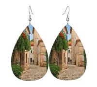 Teardrop Leather Earring Italy Tuscan Drop Leather Earrings Ornament Hookearrings Trendy For Birthday Party Daily Wear