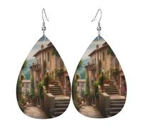 Teardrop Leather Earring Italy Tuscan Drop Leather Earrings Ornament Tear Drop Earring Fashion For Daily Wear Wife Birthday Party