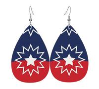 Teardrop Leather Earring June Teenth Emancipation Day Drop Leather Earrings Ornament Teardrop Dangle Earrings Trendy For Wife Birthday Party For Women Girls