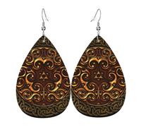 Teardrop Leather Earring Knotwork Ring And Spirals Teardrop Dangle Earrings Women Tear Drop Earring Trendy For Anniversary For Women Girls Daily Wear