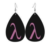 Teardrop Leather Earring Lambda Gay Liberation Pride Flag Lgbtq Teardrop Dangle Earrings Fashion Tear Drop Earring Ornament For Party Women Girls 2 Pairs
