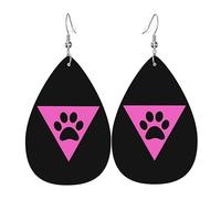 Teardrop Leather Earring Leopard Pink Triangle Prider Prider Flag Lgbt Tear Drop Earring Women Hookearrings Stylish And Beautiful For Anniversary Daily Wear 2 Pairs