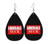 Teardrop Leather Earring Liberals Suck Tear Drop Earring Fashion Drop Leather Earrings Ornament For Daily Wear Party 2 Pairs