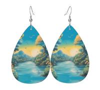 Teardrop Leather Earring Lots Of Beautiful Dragonflies Printed Drop Leather Earrings Women Tear Drop Earring Ornament For Daily Wear Wife Birthday For Women Girls