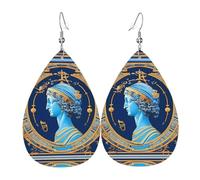 Teardrop Leather Earring Love Goddess Printed Teardrop Dangle Earrings Women Hookearrings Trendy For Anniversary Party Wife Birthday