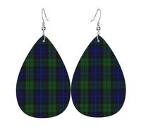 Teardrop Leather Earring Mackay&Mckay Clan Tartan Teardrop Dangle Earrings Stylish And Beautiful Hookearrings Fashion For Daily Wear Anniversary Women Girls