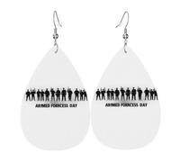 Teardrop Leather Earring Magnificent Army Pattern Tear Drop Earring Lightweight Hookearrings Ornament For Daily Wear For Women Girls Anniversary