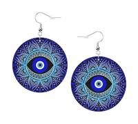 Teardrop Leather Earring Mandala Evil Eyes Greek Hookearrings Ornament Tear Drop Earring Trendy For Daily Wear For Birthday For Women Girls