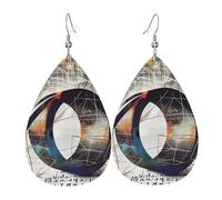 Teardrop Leather Earring Math Geometry G alculus Print Tear Drop Earring Lightweight Drop Leather Earrings Women For Women Girls Party Anniversary