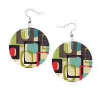 Teardrop Leather Earring Mid Century Fifties Modern Atom Retro Drop Leather Earrings Trendy Teardrop Dangle Earrings Fashion For Daily Wear Anniversary Wife Birthday