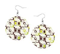Teardrop Leather Earring Mid Century Fifties Modern Atom Retro Hookearrings Lightweight Teardrop Dangle Earrings Trendy For Party For Birthday For Women Girls
