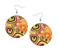 Teardrop Leather Earring Mid Century Fifties Modern Atom Retro Hookearrings Ornament Tear Drop Earring Lightweight For Anniversary Party Daily Wear