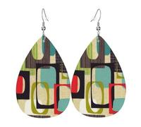 Teardrop Leather Earring Mid Century Fifties Modern Atom Retro Teardrop Dangle Earrings Lightweight Drop Leather Earrings Stylish And Beautiful For For Women Girls Anniversary Daily Wear