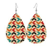 Teardrop Leather Earring Mid Century Fifties Modern Atom Retro Teardrop Dangle Earrings Stylish And Beautiful Drop Leather Earrings Women For Party For Women Girls Wife Birthday