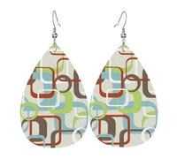 Teardrop Leather Earring Mid Century Modern Partten Tear Drop Earring Trendy Drop Leather Earrings Fashion For Anniversary For Women Girls Party