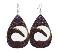 Teardrop Leather Earring Mobius Strip Pattern Tear Drop Earring Fashion Teardrop Dangle Earrings Ornament For Party Anniversary Daily Wear