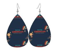 Teardrop Leather Earring Native American Heritage Month Indigenous Pride Teardrop Dangle Earrings Ornament Tear Drop Earring Trendy For Anniversary Daily Wear Party