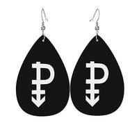 Teardrop Leather Earring Pansexual Symbol Pride Flag Lgbt Drop Leather Earrings Ornament Hookearrings Women For Anniversary Birthday 2 Pairs