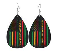 Teardrop Leather Earring Pride African Of American June Teenth Independence Day Freedom Hookearrings Lightweight Tear Drop Earring Ornament For Anniversary Party For Birthday