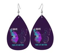 Teardrop Leather Earring Suicide Prevention Awareness Hookearrings Stylish And Beautiful Tear Drop Earring Ornament For Wife Birthday For Women Girls Anniversary