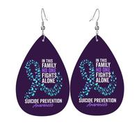 Teardrop Leather Earring Suicide Prevention Awareness Month Teardrop Dangle Earrings Lightweight Hookearrings Trendy For Anniversary For Women Girls Party