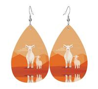 Teardrop Leather Earring The Standing Lamb Pattern Hookearrings Women Teardrop Dangle Earrings Ornament For Anniversary Party For Birthday