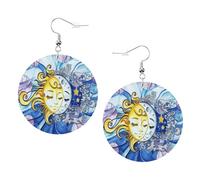 Teardrop Leather Earring The Triple Moon Goddess Sun Drop Leather Earrings Women Tear Drop Earring Stylish And Beautiful For Daily Wear Wife Birthday For Women Girls