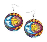 Teardrop Leather Earring The Triple Moon Goddess Sun Hookearrings Lightweight Tear Drop Earring Stylish And Beautiful For Wife Birthday Daily Wear For Women Girls