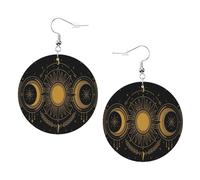 Teardrop Leather Earring The Triple Moon Goddess Wiccan Pentagram Symbol Hookearrings Fashion Tear Drop Earring Stylish And Beautiful For Party Anniversary Wife Birthday
