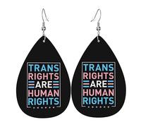 Teardrop Leather Earring Trans Rights Are Human Rights Tear Drop Earring Ornament Hookearrings Stylish And Beautiful For Women Girls Party 2 Pairs