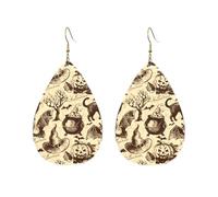 Teardrop Leather Earring Vintage Halloween Cat Black Bat Drop Leather Earrings Lightweight Tear Drop Earring Stylish And Beautiful For Birthday Wife Birthday Anniversary