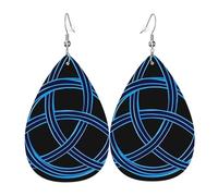 Teardrop Leather Earring Vintage Triquetra Trinity Knot Symbol Tear Drop Earring Fashion Drop Leather Earrings Stylish And Beautiful For Party Anniversary For Women Girls