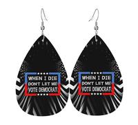 Teardrop Leather Earring When I Die Don'T Let Me Vote Democrat Drop Leather Earrings Stylish And Beautiful Teardrop Dangle Earrings Women For Party Anniversary 2 Pairs
