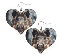 Teardrop Leather Earring Wild Boar Heart Drop Leather Earrings Stylish And Beautiful Hookearrings Women For Party For Birthday Daily Wear