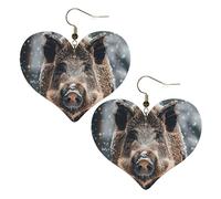 Teardrop Leather Earring Wild Boar Heart Tear Drop Earring Stylish And Beautiful Teardrop Dangle Earrings Lightweight For Party Wife Birthday For Birthday