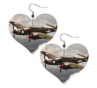 Teardrop Leather Earring World War Aircraft Airplane Heart Drop Leather Earrings Ornament Teardrop Dangle Earrings Stylish And Beautiful For Anniversary Daily Wear For Women Girls