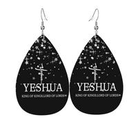 Teardrop Leather Earring Yeshua Jesus Christianty Drop Leather Earrings Stylish And Beautiful Tear Drop Earring Trendy For Daily Wear Anniversary For Birthday