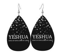 Teardrop Leather Earring Yeshua Jesus Christianty Hookearrings Stylish And Beautiful Teardrop Dangle Earrings Trendy For Party For Birthday Anniversary