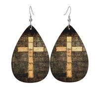 Teardrop Leather Earring Yeshua Jesus Christianty Tear Drop Earring Women Drop Leather Earrings Ornament For Daily Wear Party Anniversary