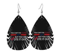 Teardrop Leather Earring You Can'T Fix Stupid But You Can Vote It Out Tear Drop Earring Lightweight Hookearrings Fashion For Anniversary Daily Wear 2 Pairs