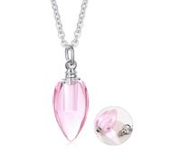 Teardrop Memorial Ashes Urn Necklaces for Women, Waterdrop Cremation Jewelry, Glass Keepsake Pendant Locket