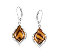 Teardrop Moonstone Earrings for Women Leverback Gemstone Earrings Jewelry Gift Anniversary for Her, M, Base, birthstone