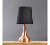 Teardrop Pair of Black Shades Copper Touch Table Lamps with Bulbs ValueLights Black One Size