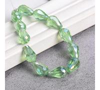Teardrop Pear Shape Faceted Crystal Glass 5x3mm 7x5mm 12x8mm 15x10mm 18x12mm Loose Crafts Beads for Jewelry Making DIY-Light Green AB-5x3mm 100pcs