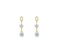 Teardrop Pearl Earrings for Women Simple Pearl Drop Earrings Gold Rhinestone Leaf Dangle Earrings Wedding Bridal Jewelry Gifts, no, Copper, No Gemstone