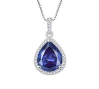 Teardrop Pendant Necklace 925 Sterling Silver Birthstone Jewellery Gifts for Women Mom Wife Her