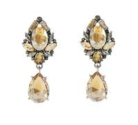 Teardrop Rhinestone Dangle Drop Earrings for Women Shiny Long Crystal Cluster Chandelier Statement Earring Elegant Dress Accessories Vintage Art Deco Christmas Wedding Cocktail Party Jewelry, M, Metal